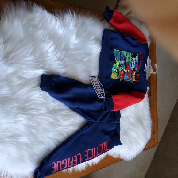 💜💚💙  18Month Toddler Outfit.Top and Bottom Justice League. New! - Picture 1 of 3